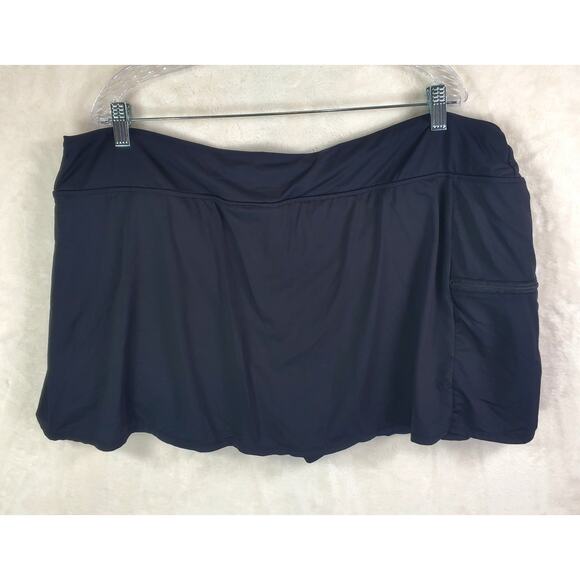 Beach House Plus Size Emma Pull On Swim Skort Black Size 24W Skirt 3X - Picture 3 of 8